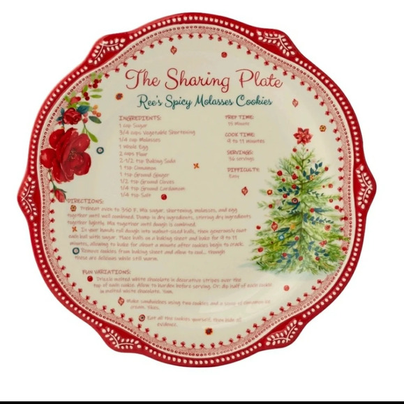 2pc 12" Pioneer Woman Cheerful Rose Sharing Plates NWT - Picture 3 of 6